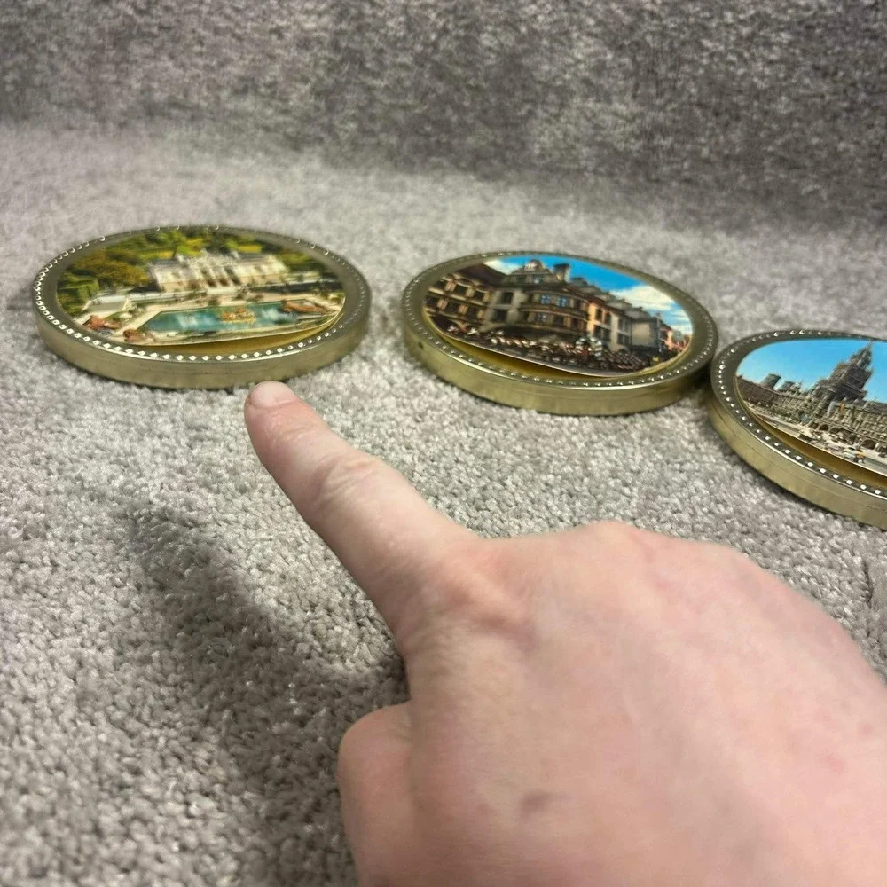 Frankonia‎ Schokotaler Tins Gold German Landmark Souvenir Set of 4 - Empty